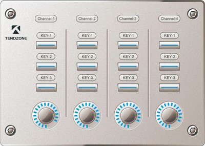 Valdymo skydelis su rankenėlėmis ir mygtukais